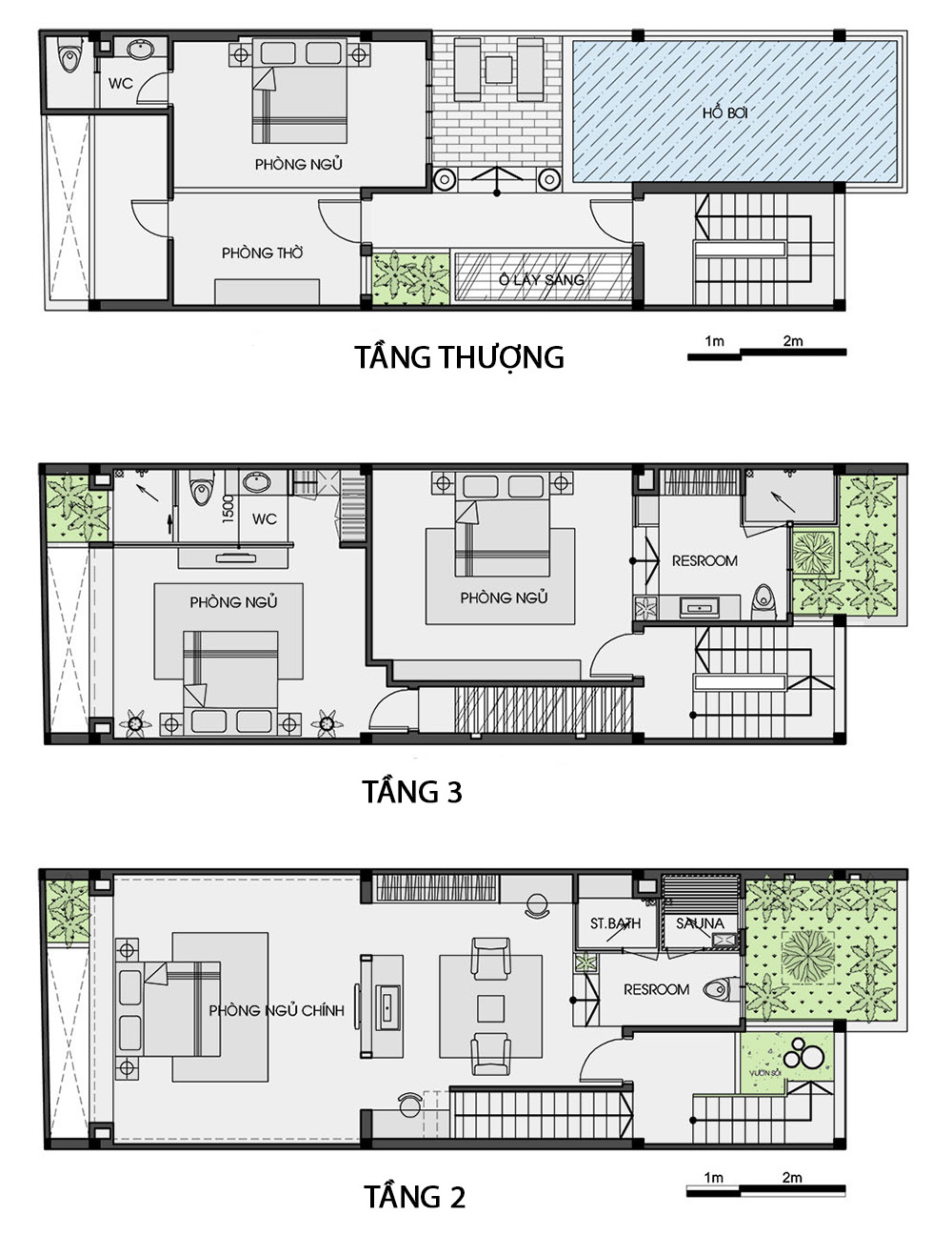 Thiết kế nhà ống 76 m2 độc đáo với hồ bơi trên sân thượng - Nhà Đẹp Số (13)